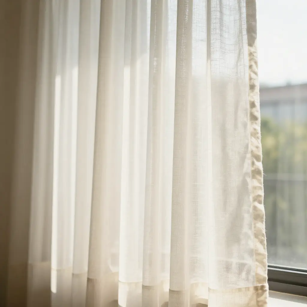 Soft sheer curtains with natural light